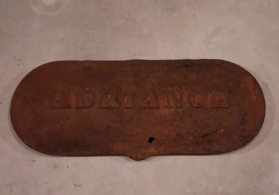 Antique Adriance cast iron mower reaper collectible tool box(LID ONLY) BARN FIND