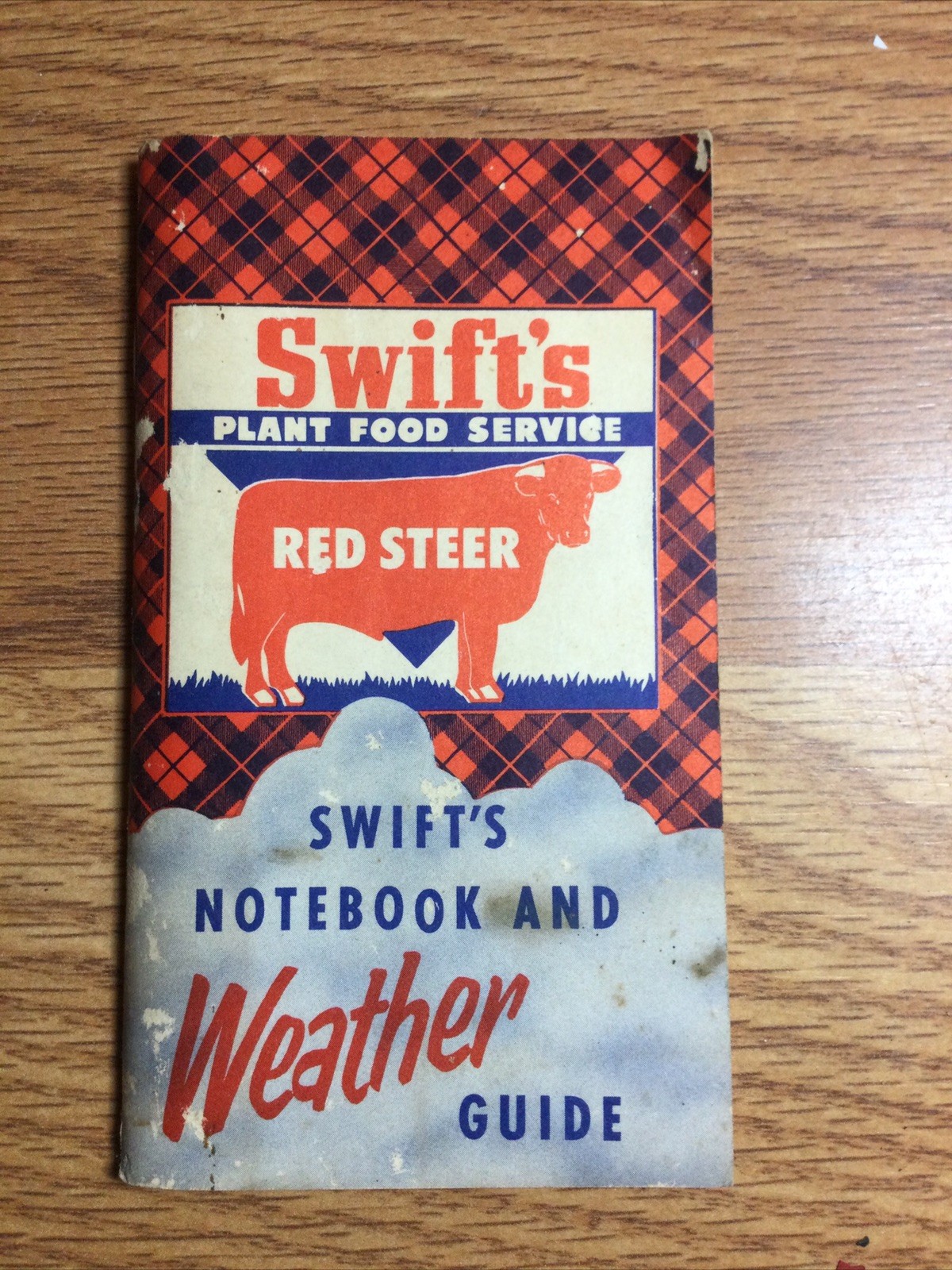 1953 Swift&rsquo;s Plant Food Service Red Steer Notebook & Weather Guide USA Vintage