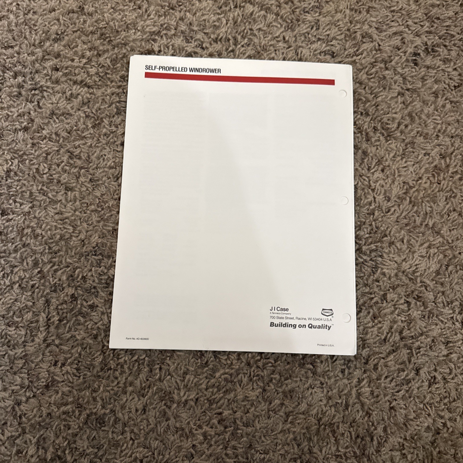 1990s lot of 2 8830 Self Propelled Windrower Spec book Case IH