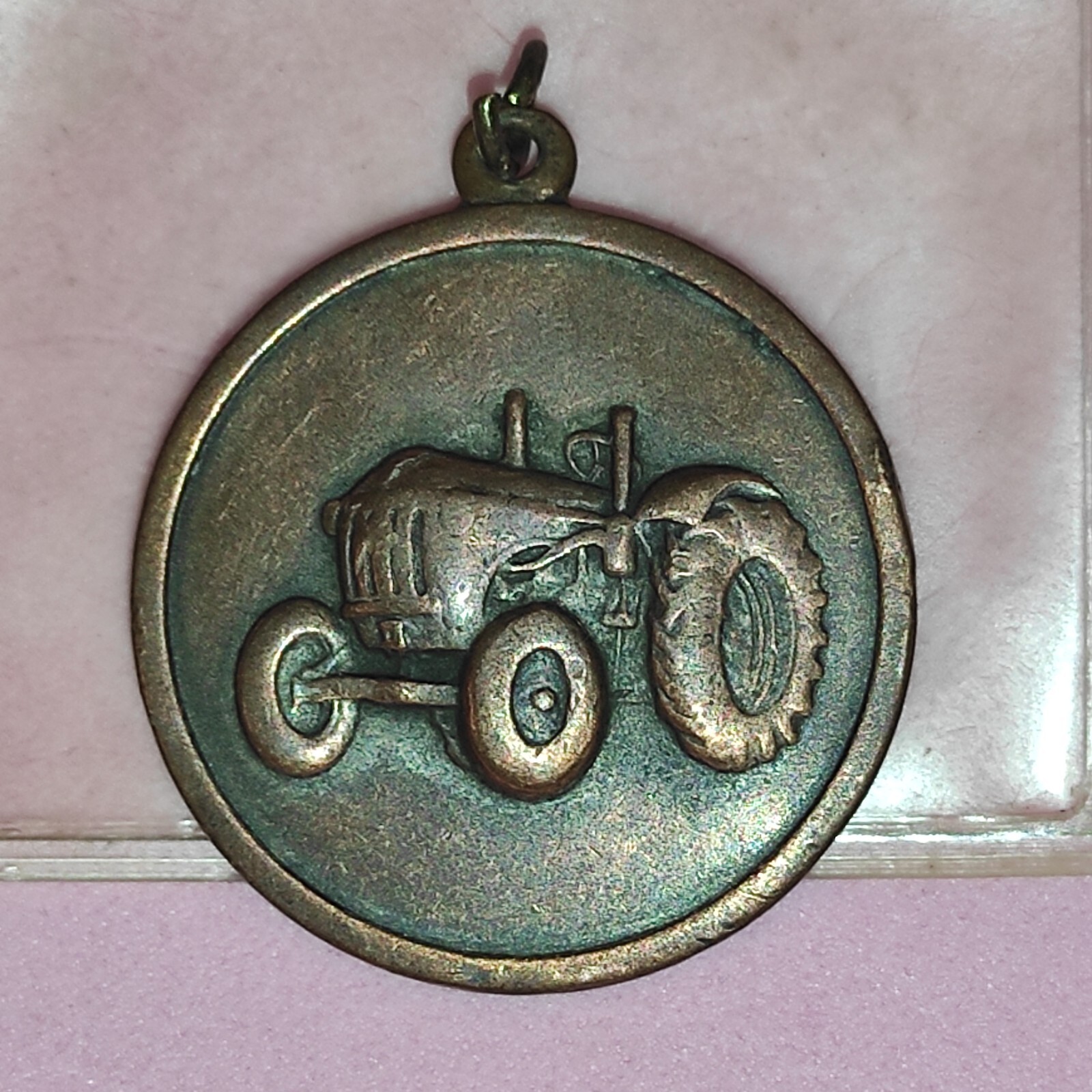 ANTIQUE RARE RHEINSTAHL HANOMAG TRACTOR BRONZE MEDAL EMBLEM ARGENTINA SOCIETY