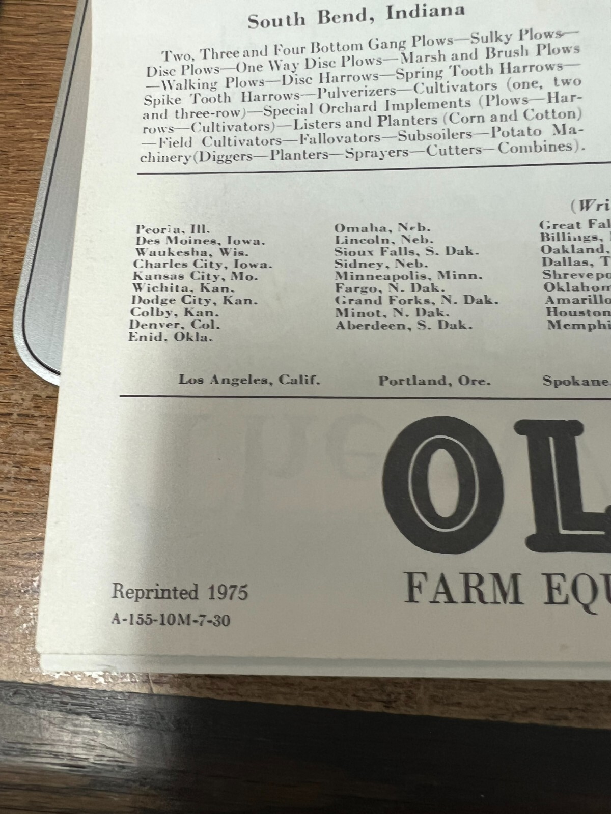 HART-PARR OLIVER Gas tractor sales brochure REPRINT