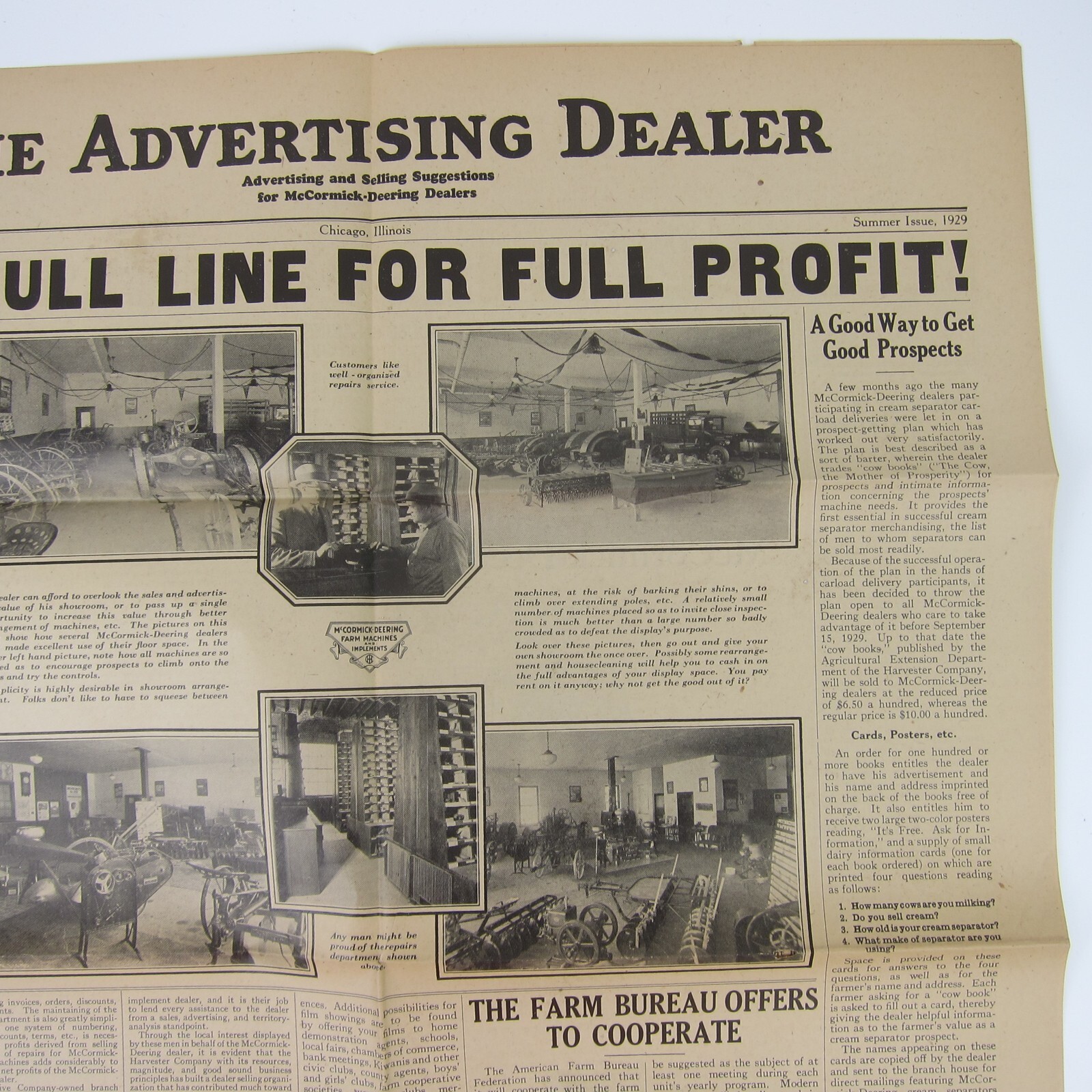 The Advertising Dealer McCormick-Deering Trade News 1929 Chicago IL Antique RARE