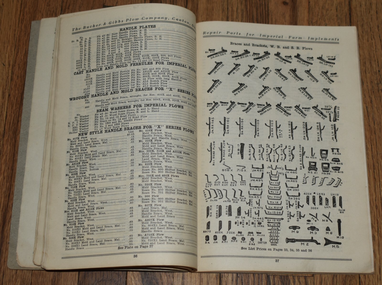 VERY RARE 1917 BUCHER & GIBBS PLOW CO PARTS REPAIR Farm CATALOGUE 117 CANTON OH