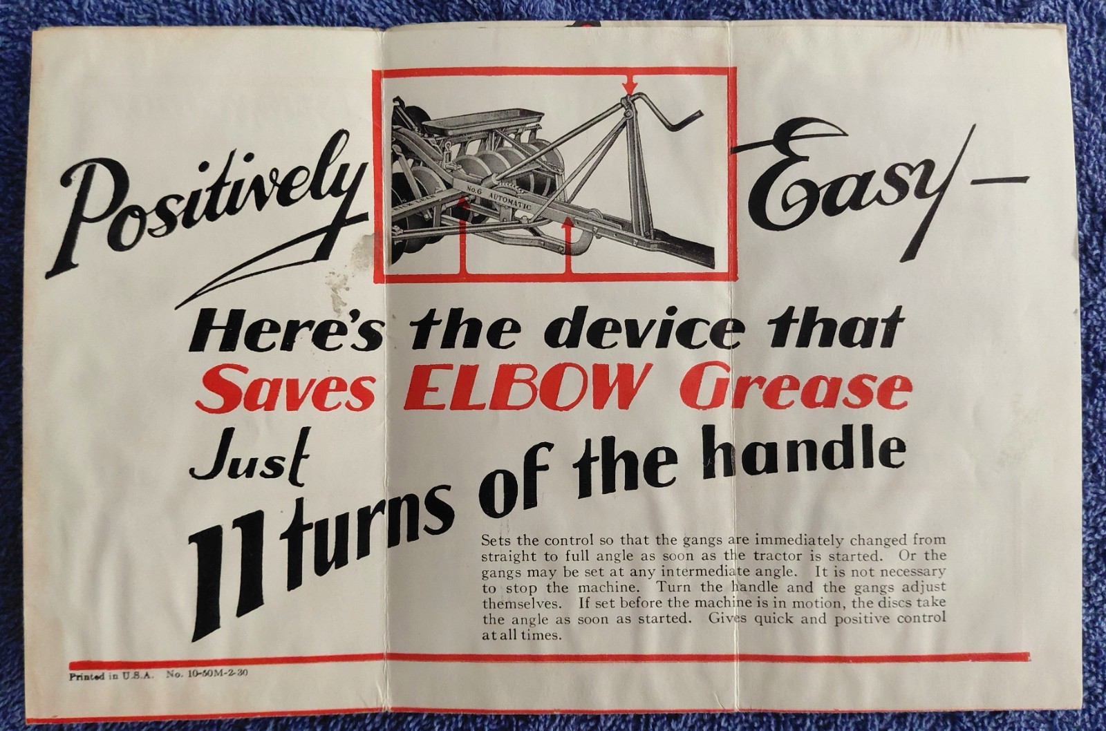 Roderick Lean No. 6 Automatic Tractor Disc Harrow Ad Fordson Dealer Brochure