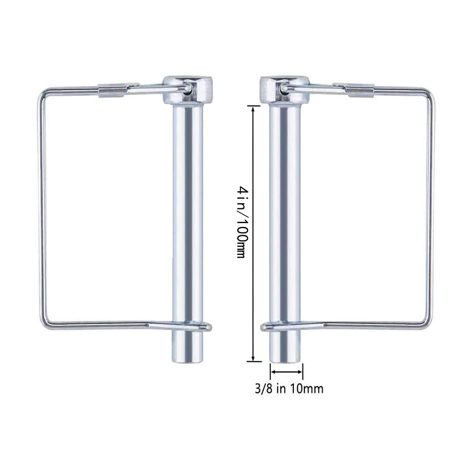 4 Pack 3/8&Prime; X 4&Prime; Heavy Duty Trailer Coupler Pins with Anti-Loss Cable – Zinc Pla