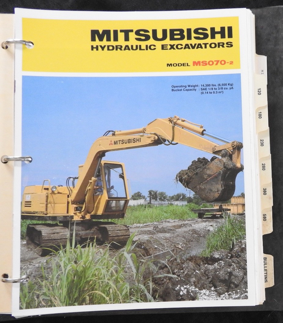 c.1980 Mitsubishi Excavator Sales Catalog Manual MS 070 120 180 230 280 380 580