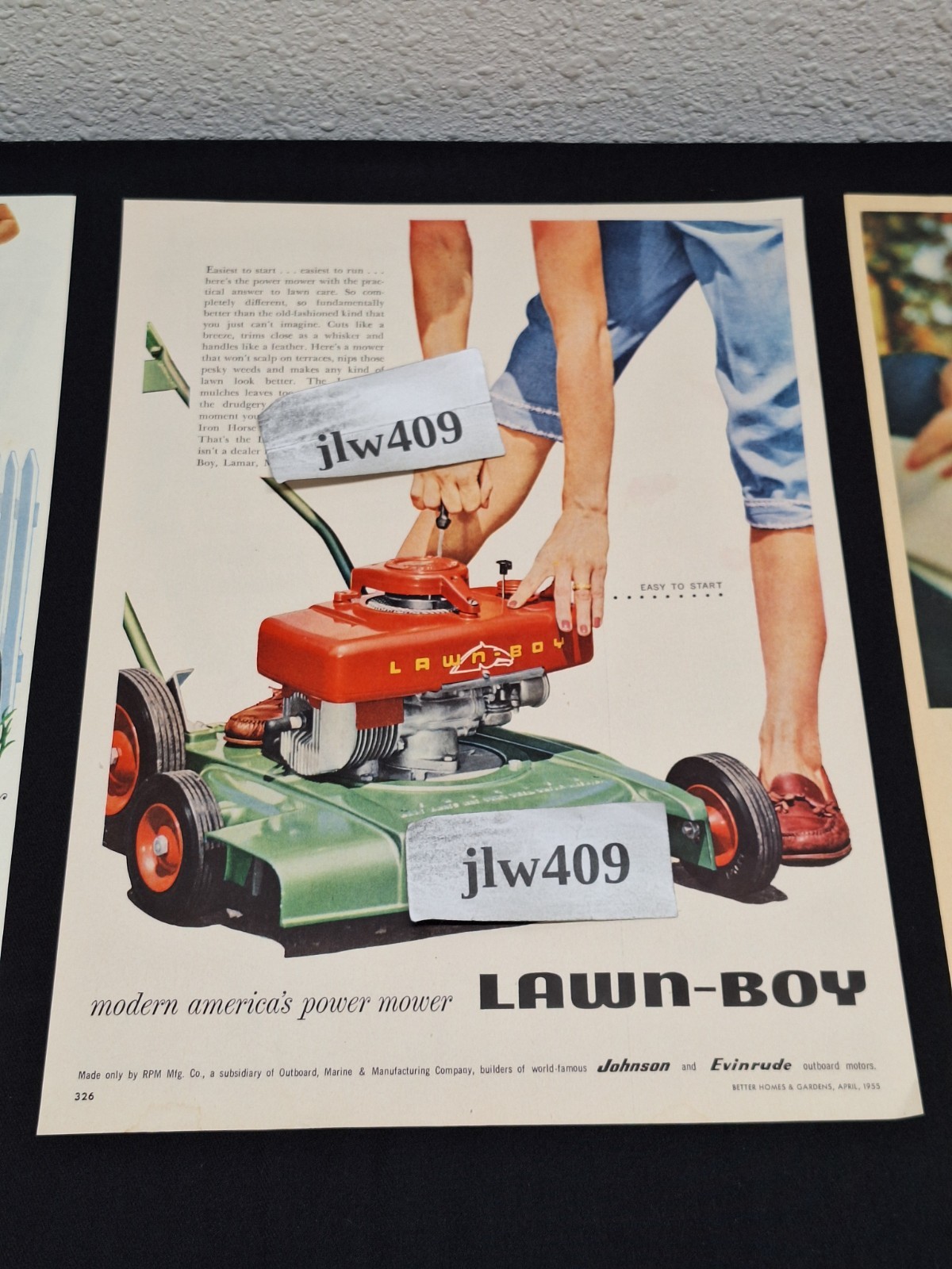 4 Vintage 1955 1959 1961 LAWN-BOY LAWN MOWER Original Print Ads Magazine