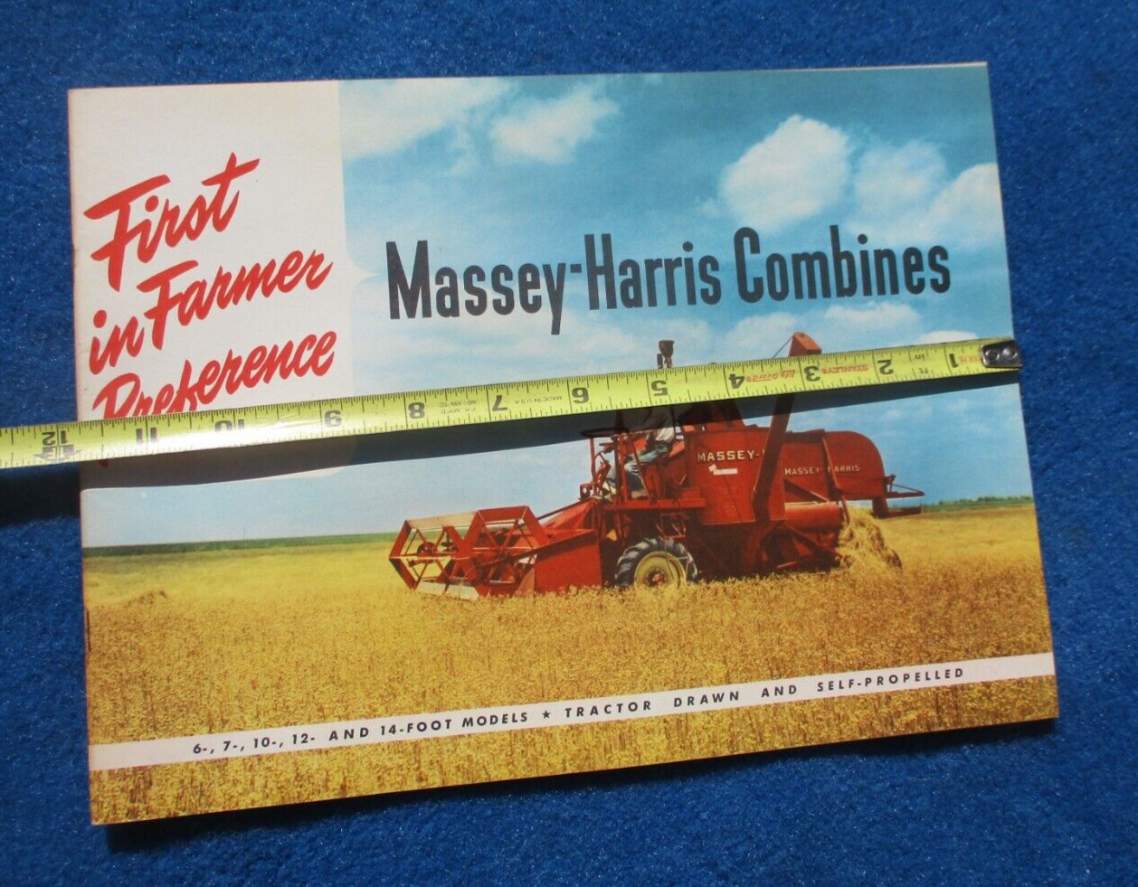 Massey Harris 1950&rsquo;s Combine Sales Booklet Many Full Color Pages Original NOS