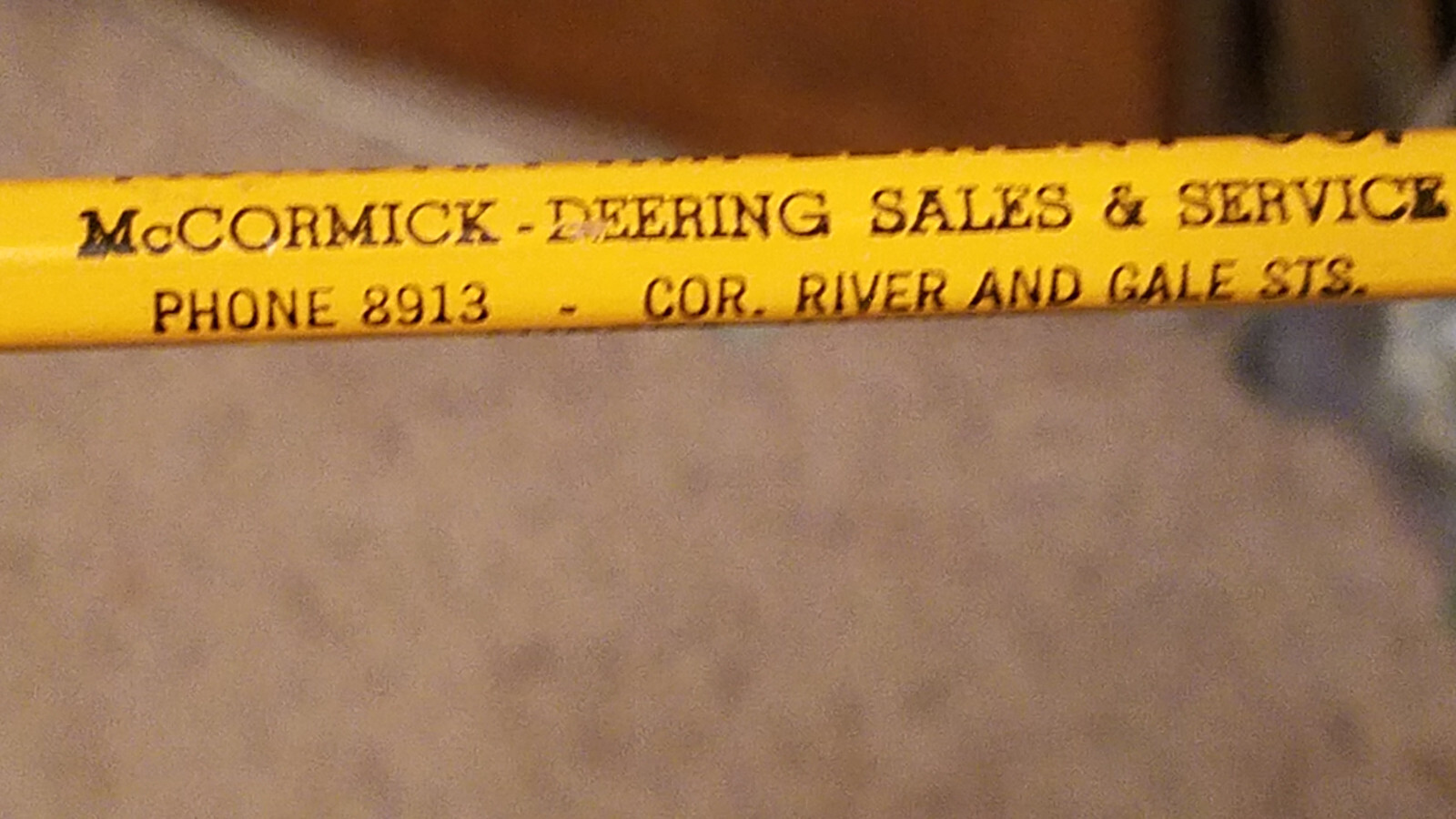McCormick Deering Dealer Pencil, Aurora, Illinois