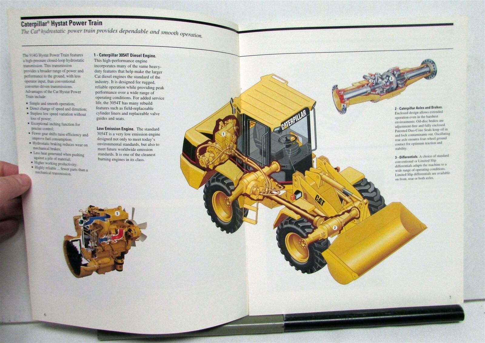 1995 Caterpillar 914G Wheel Loader Specifications Construction Sales Brochure