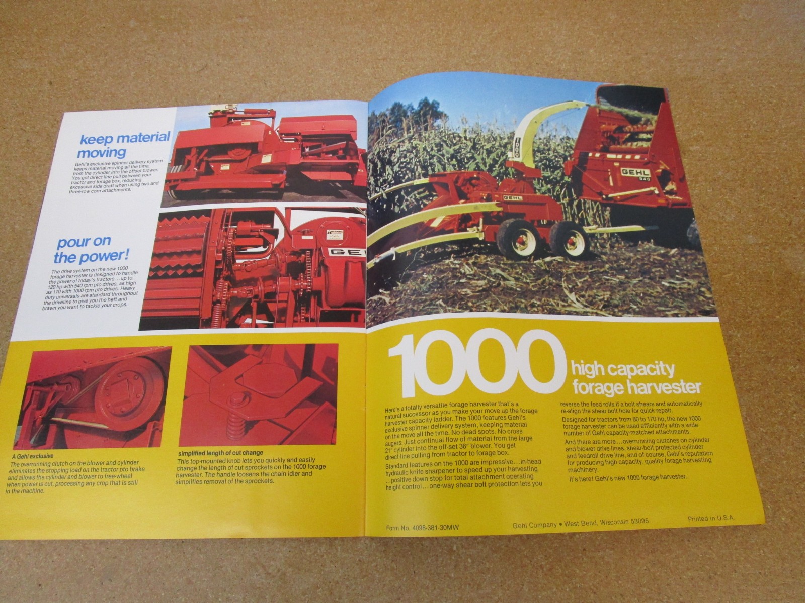 1981 Gehl Forage Harvester 1250 chopper sales brochure 12pg ORIGINAL farm lit