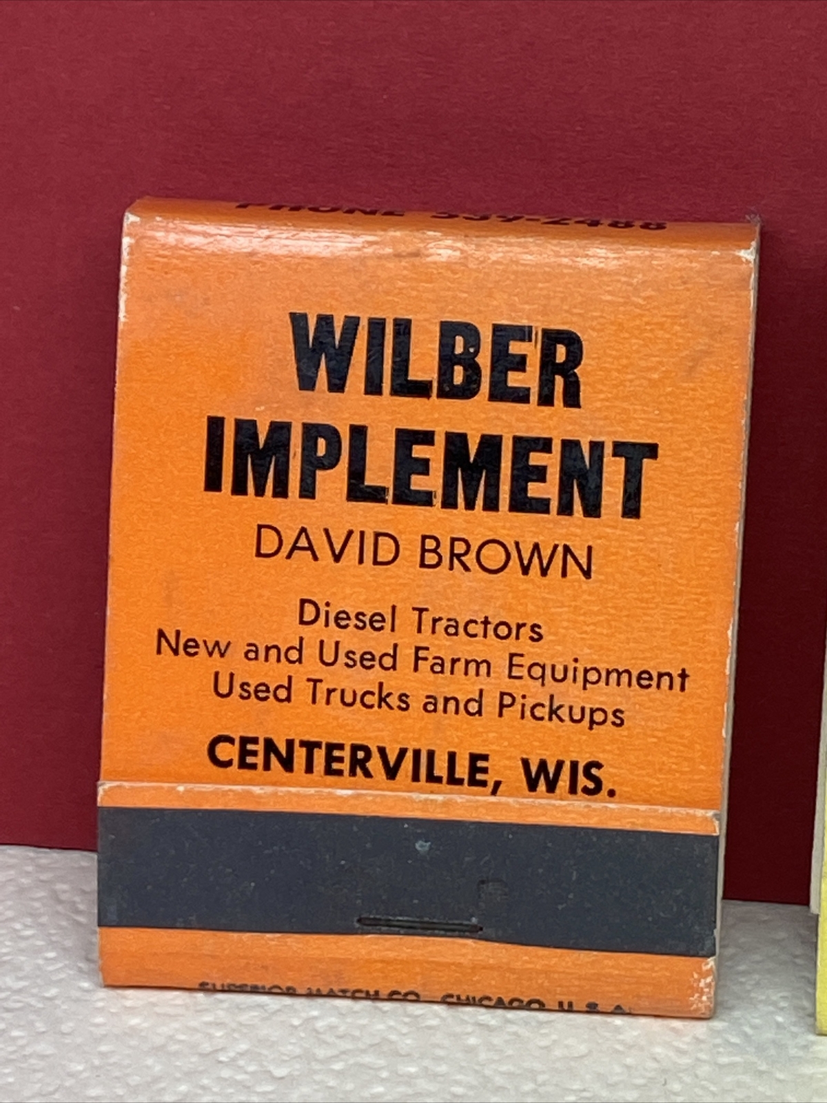 3 unused Matchbooks Wilber Implement Schwarz Loaders Farm Centerville WI Wis