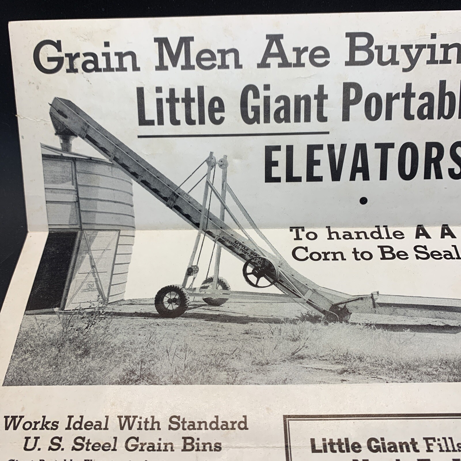 1950’s Little Giant Potable Elevators Sales Brochure Mailer-Bloomington Illinois