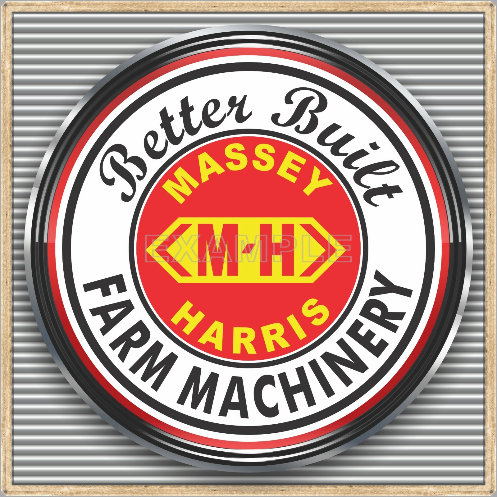 MASSEY HARRIS TRACTORS SIGN REMAKE SQUARE ALUMINUM SIZE OPTION UP TO 36&Prime; X 36&Prime;