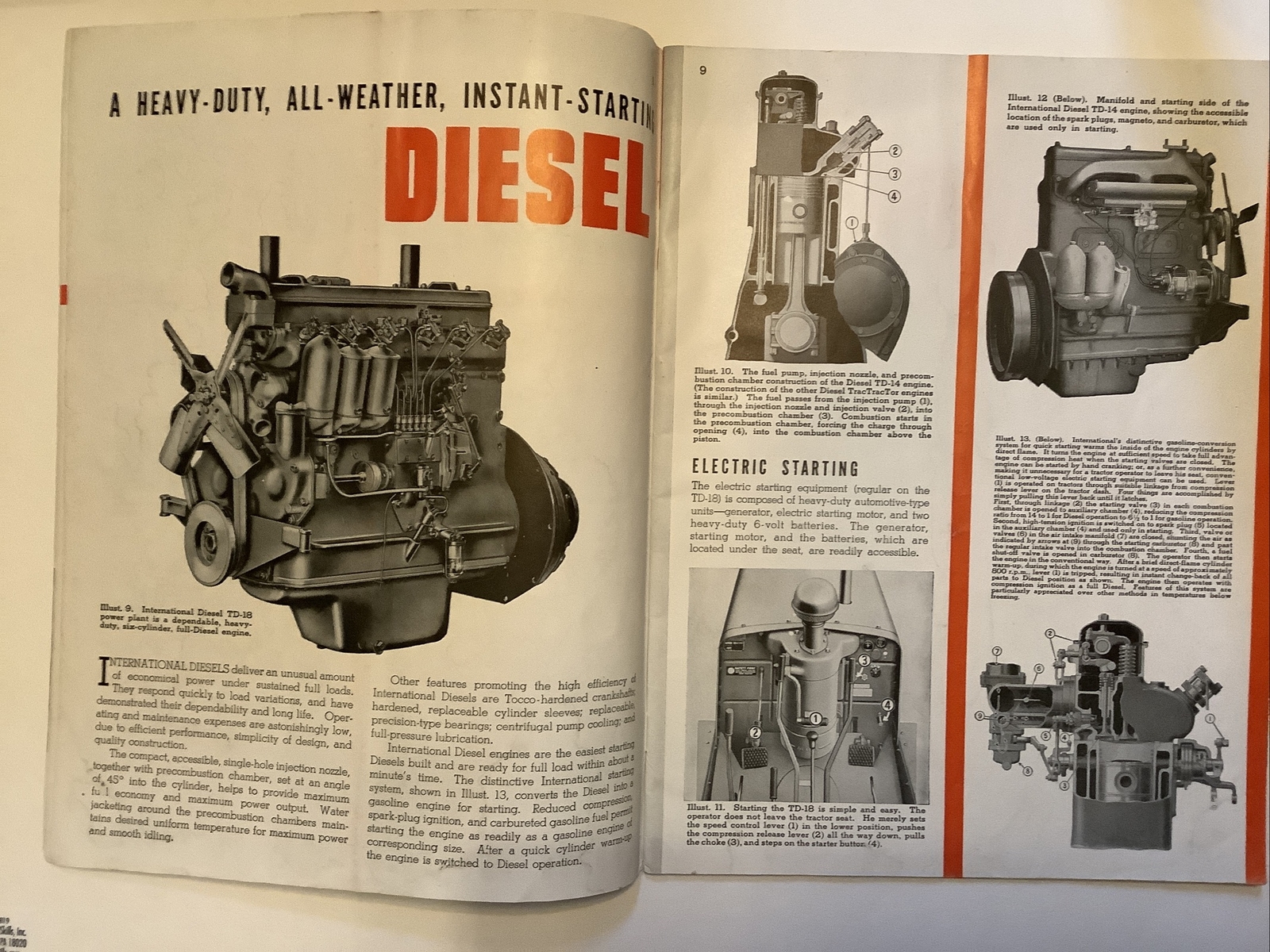 VINTAGE INTERNATIONAL DIESLE TRACTORS TD6, TD9, TD14, TD18 48 PAGES CATALOG