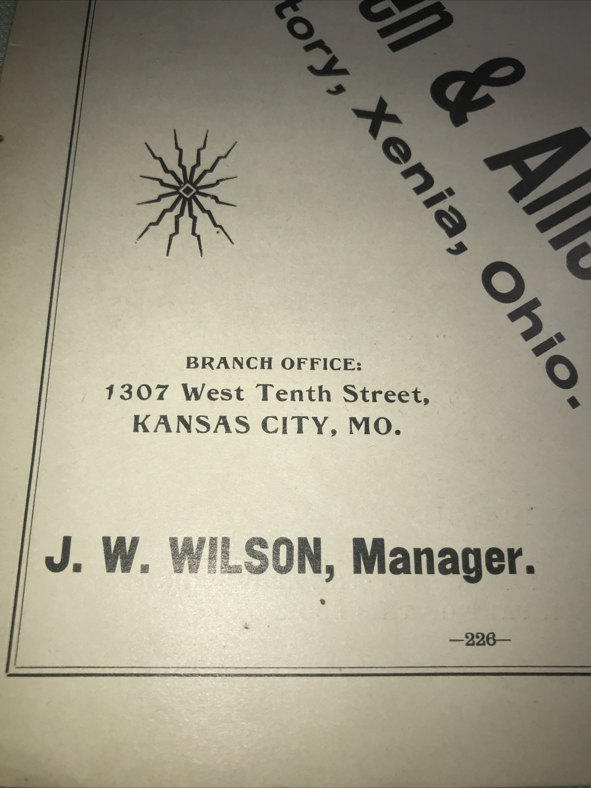 1898 The Hoover & Allison Co. Farm Advertising – Xenia – Ohio & Kansas City