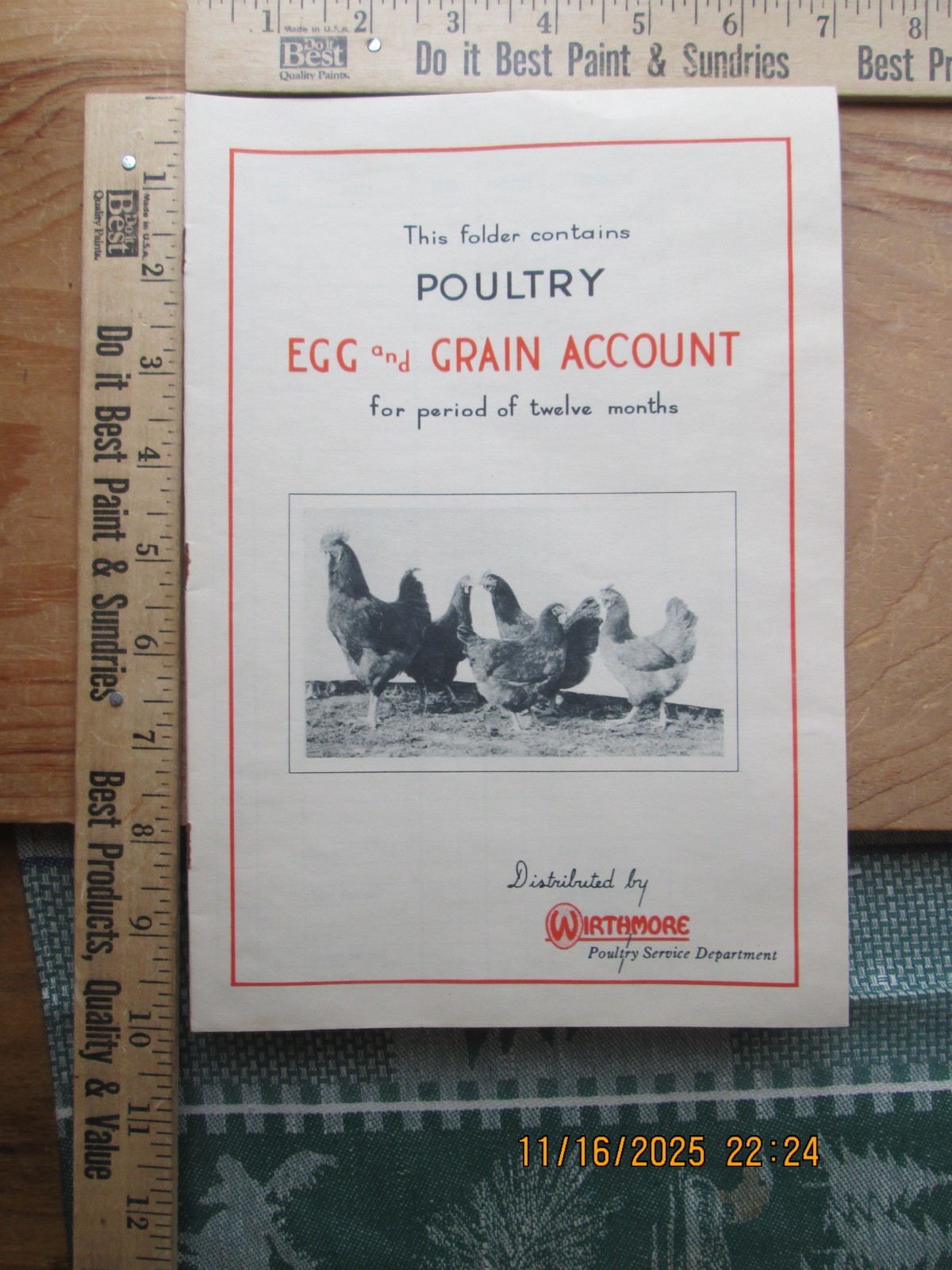 Poultry Egg & Grain Account Ledger Book Wirthmore