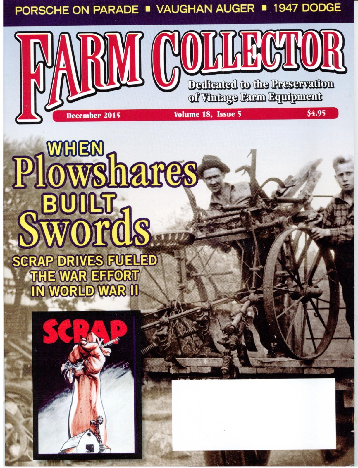 World War II Farm Scrap Drives Plowshare, Vaughn Post Auger information