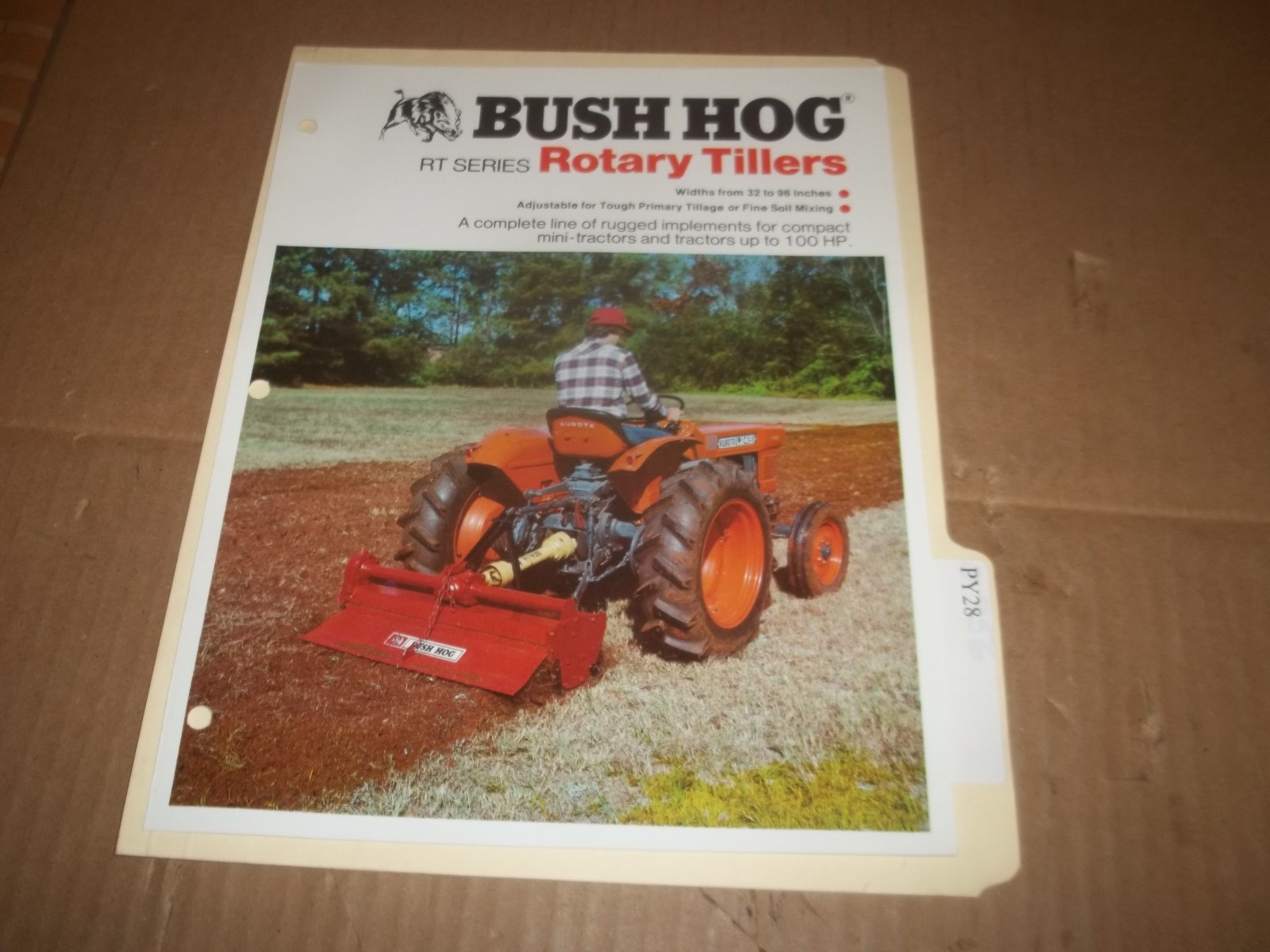 PY28) Bush Hog Sales Brochure 4 Pages – RT Series Rotary Tiller