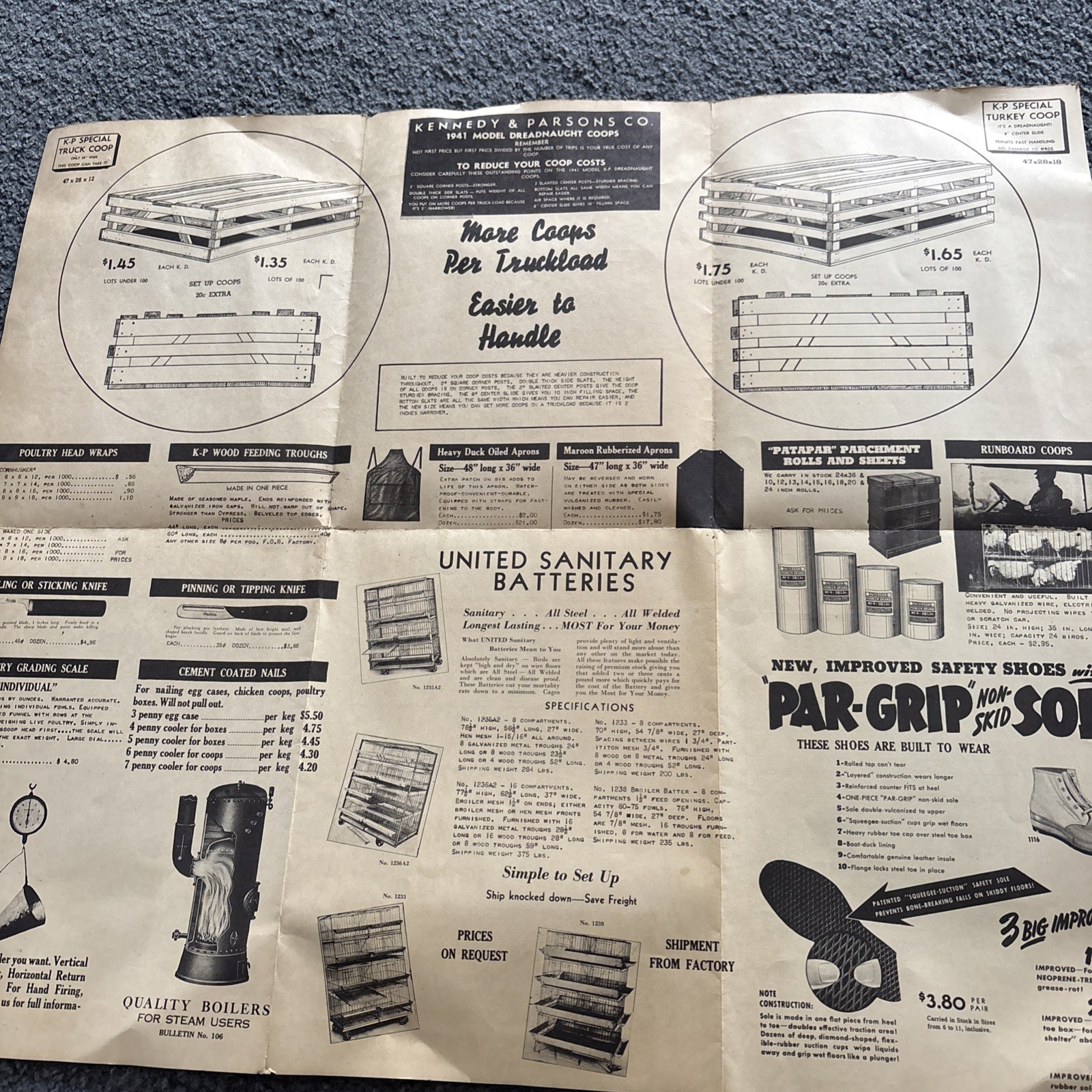 1941 Kennedy & Parsons Co. Price List Chicken Cattle Equipment Chicago IL