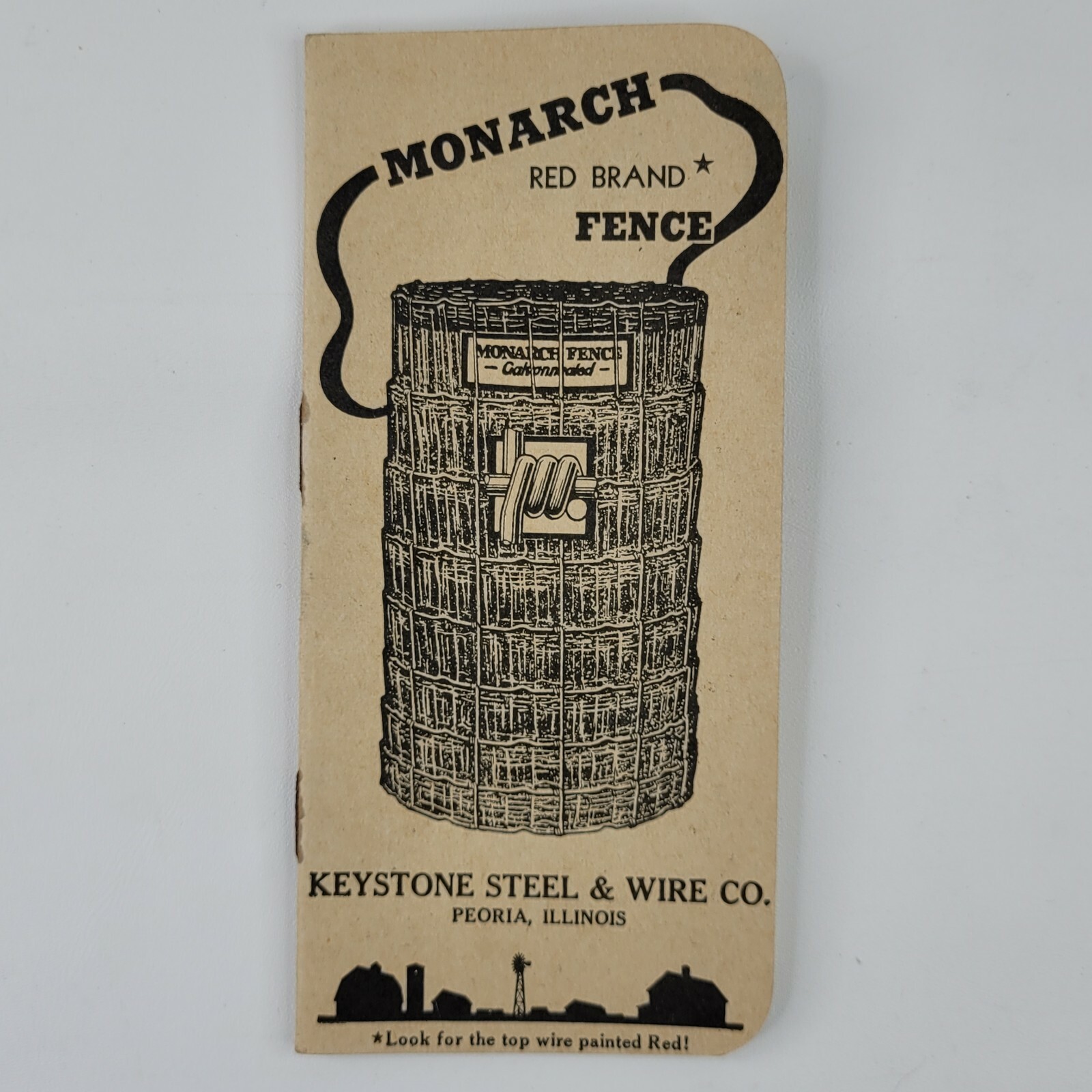 1940s Monarch Red Brand Fence Grid Paper Notebook Keystone Steel Peoria Sandusky
