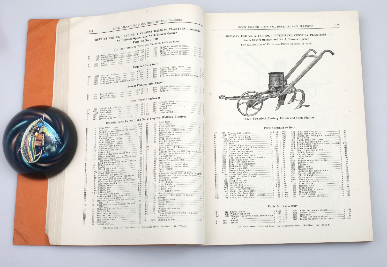 Vintage 1920 Rock Island Plow Repair Catalog No. 60