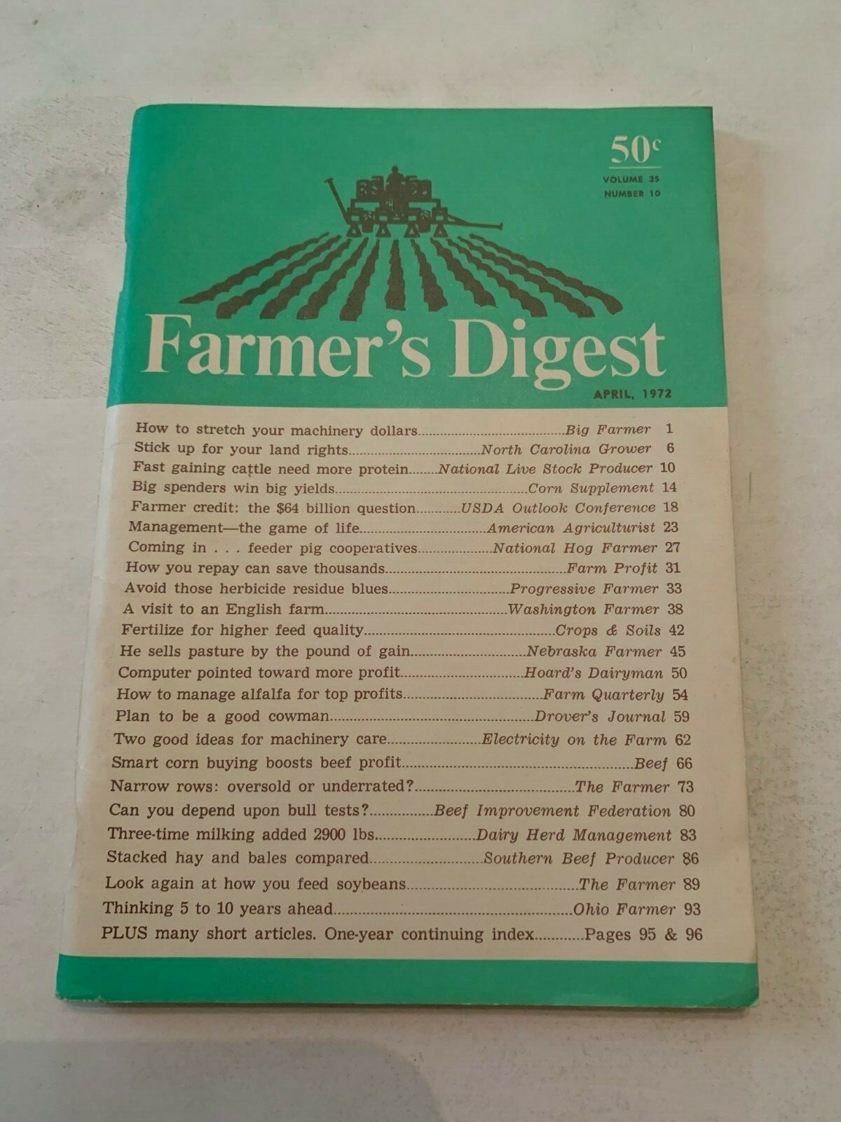 April 1972 Farmers Digest Magazine Volume 35 Number 10