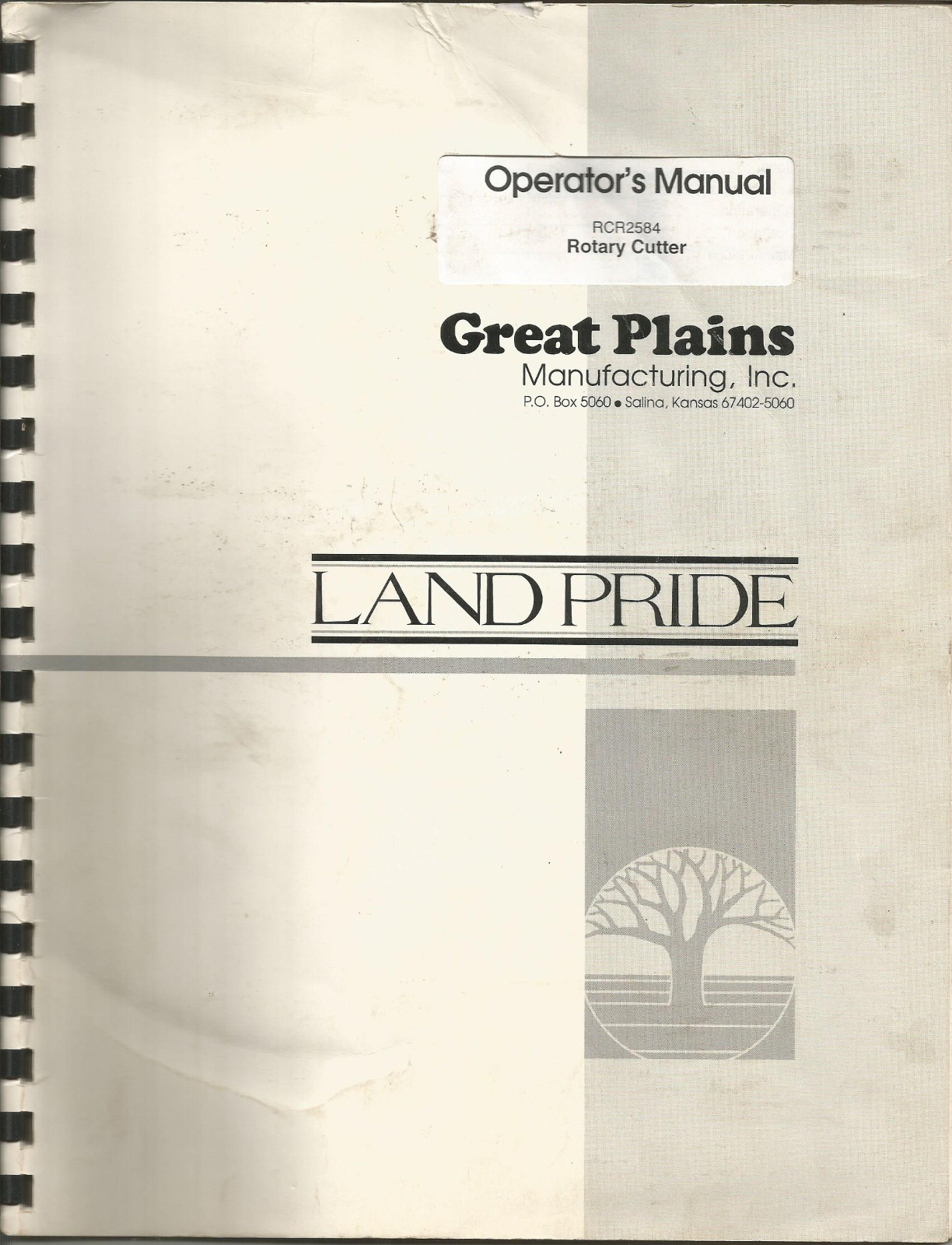 LAND PRIDE GREAT PLAINS ROTARY CUTTER OPERATORS MANUAL