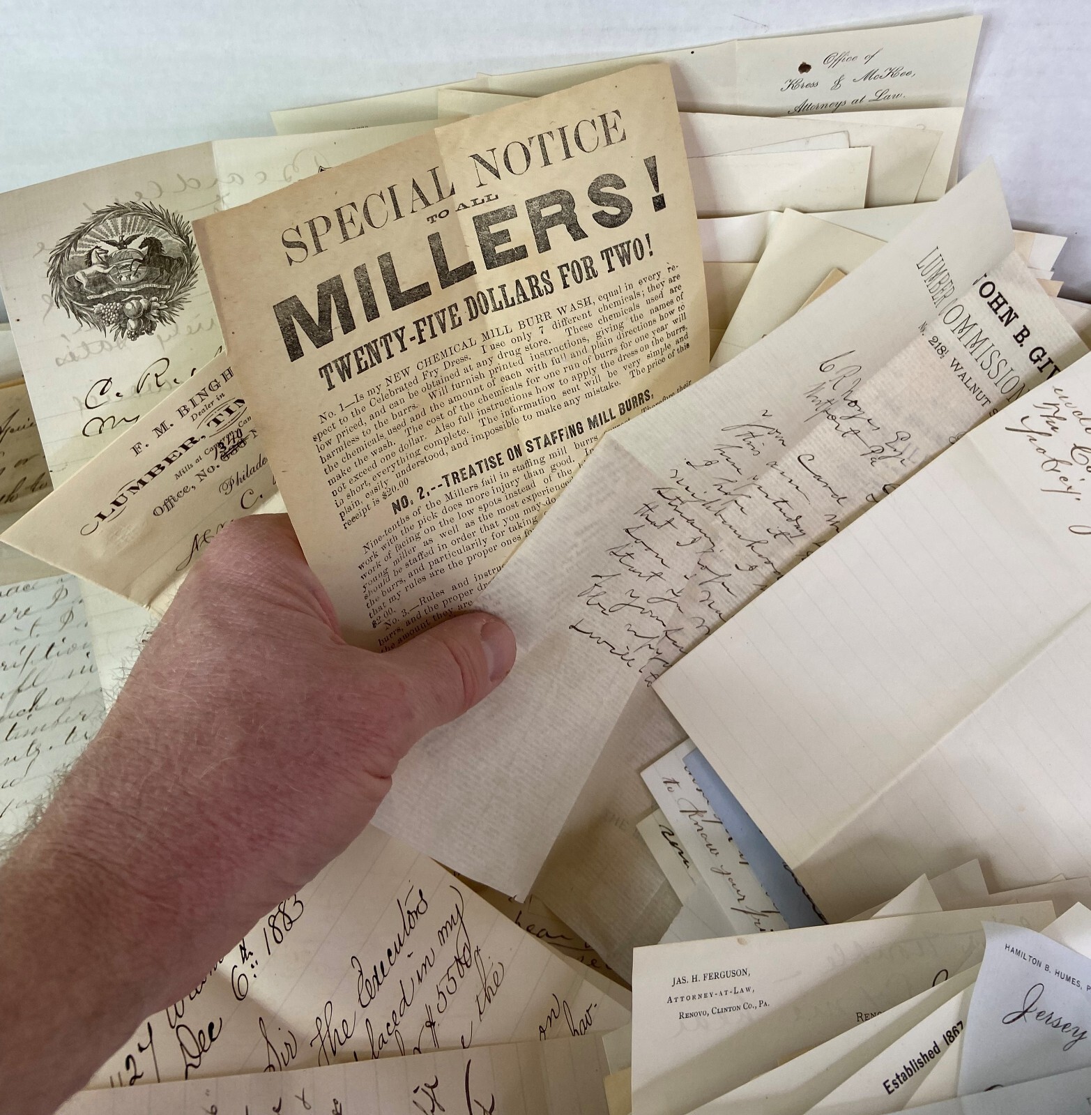 RARE HUGE Letter & Doc Archive 750+ Noyes Lumber 1880s Westport Pennsylvania PA