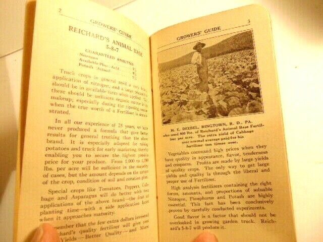 old fertilizer advertising booklet: Reichard&rsquo;s Grower&rsquo;s Guide (Allentown, PA)