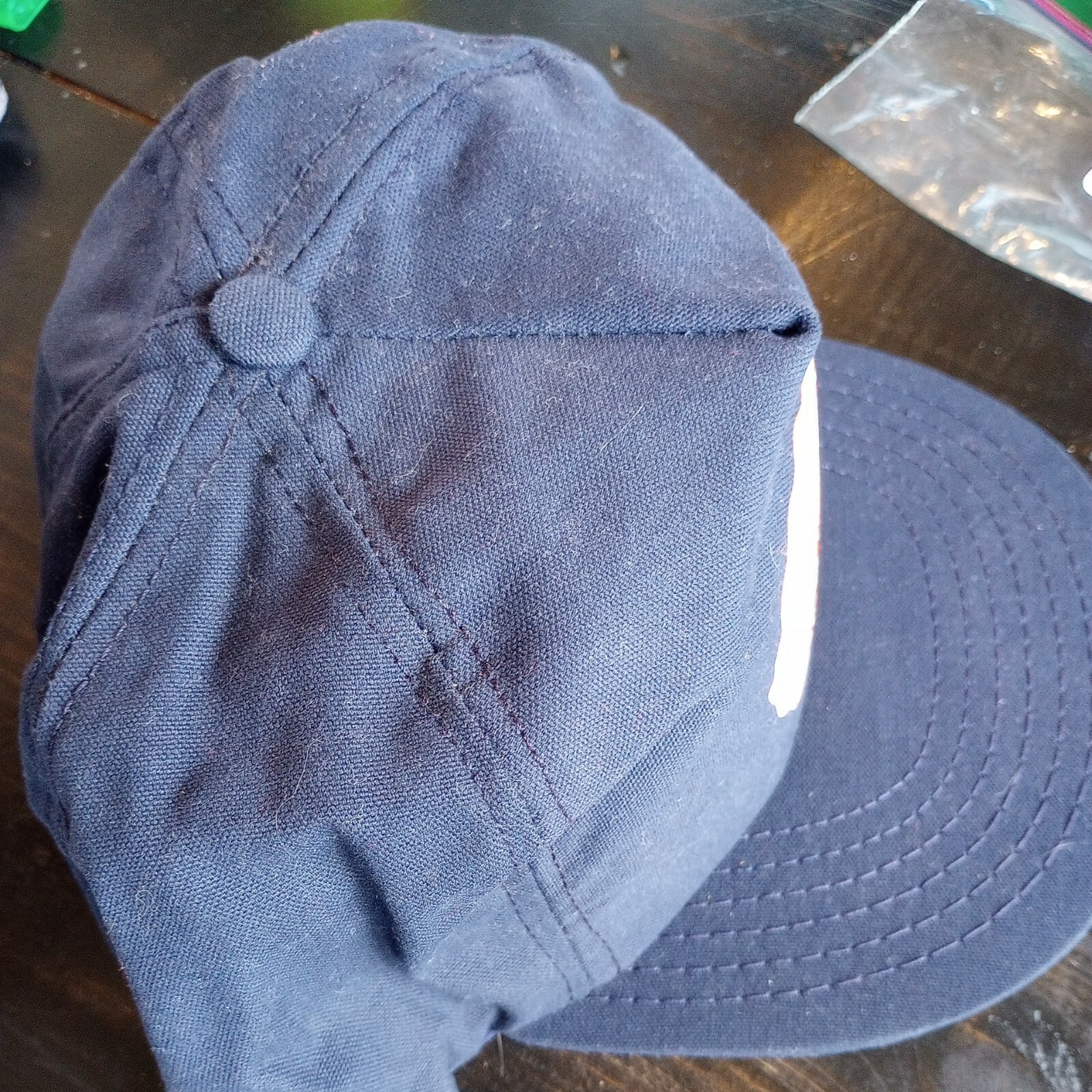 RARE Vintage Sevin Advertisement BALL CAP . Blue , leather adjustable strap.