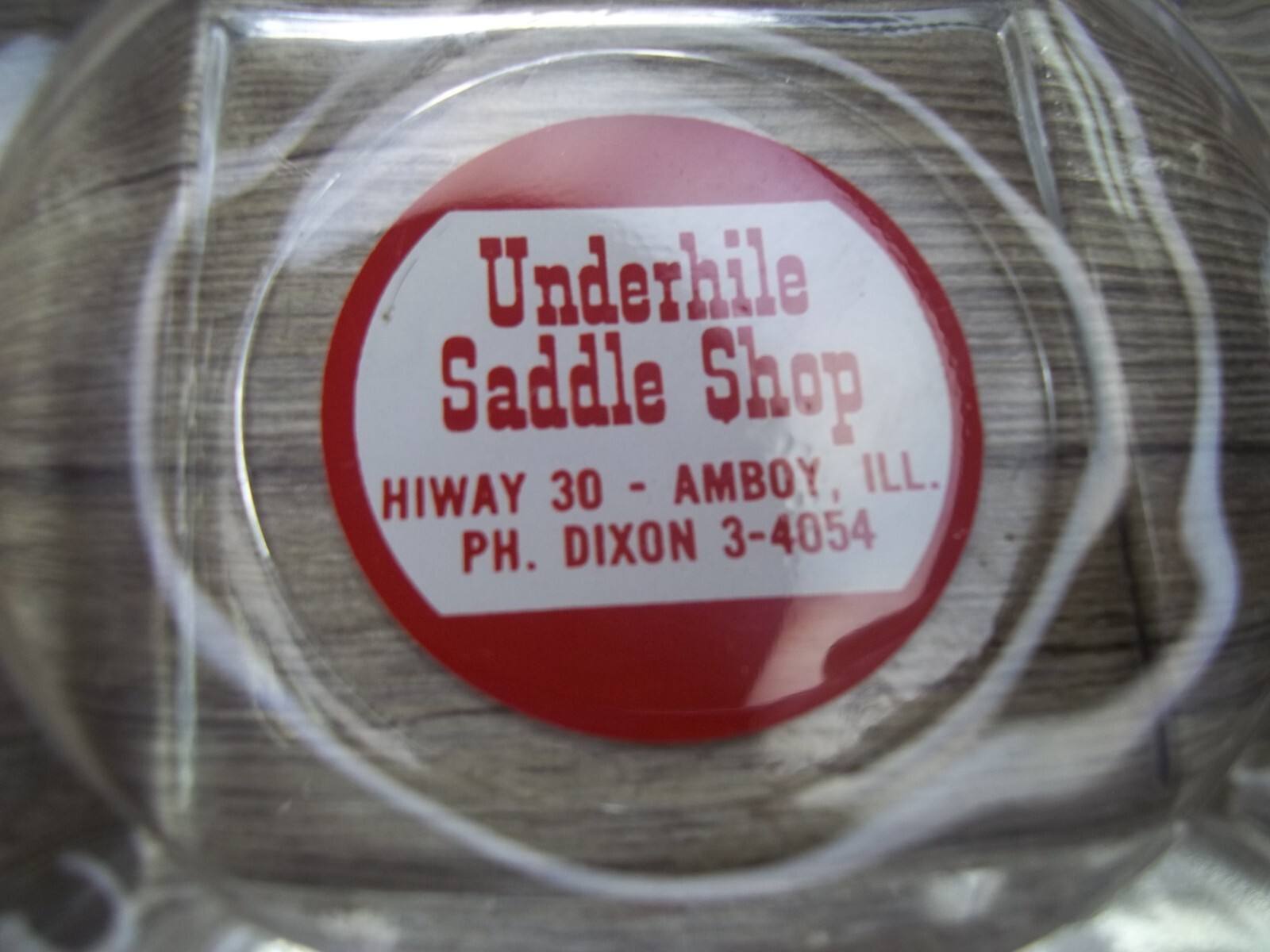 vintage advertising Amboy, Ill. Underhill Saddle shop phone Dixon 3-4054 Z52