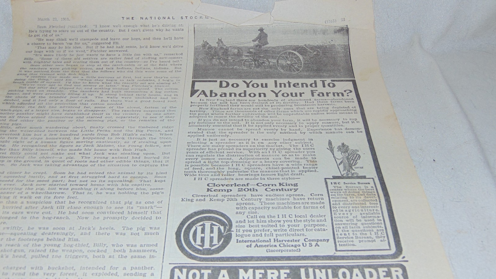 1911 Original INTERNATIONAL HARVESTER COMPANY AND OTHER ADVERTISING