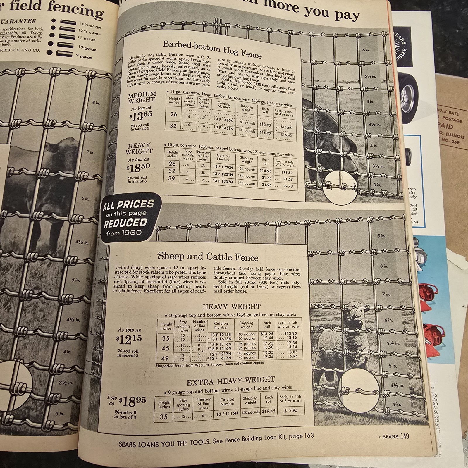New Sears 1961 Suburban-Farm Catalog Supplies Fencing Farm Tractor Karting…