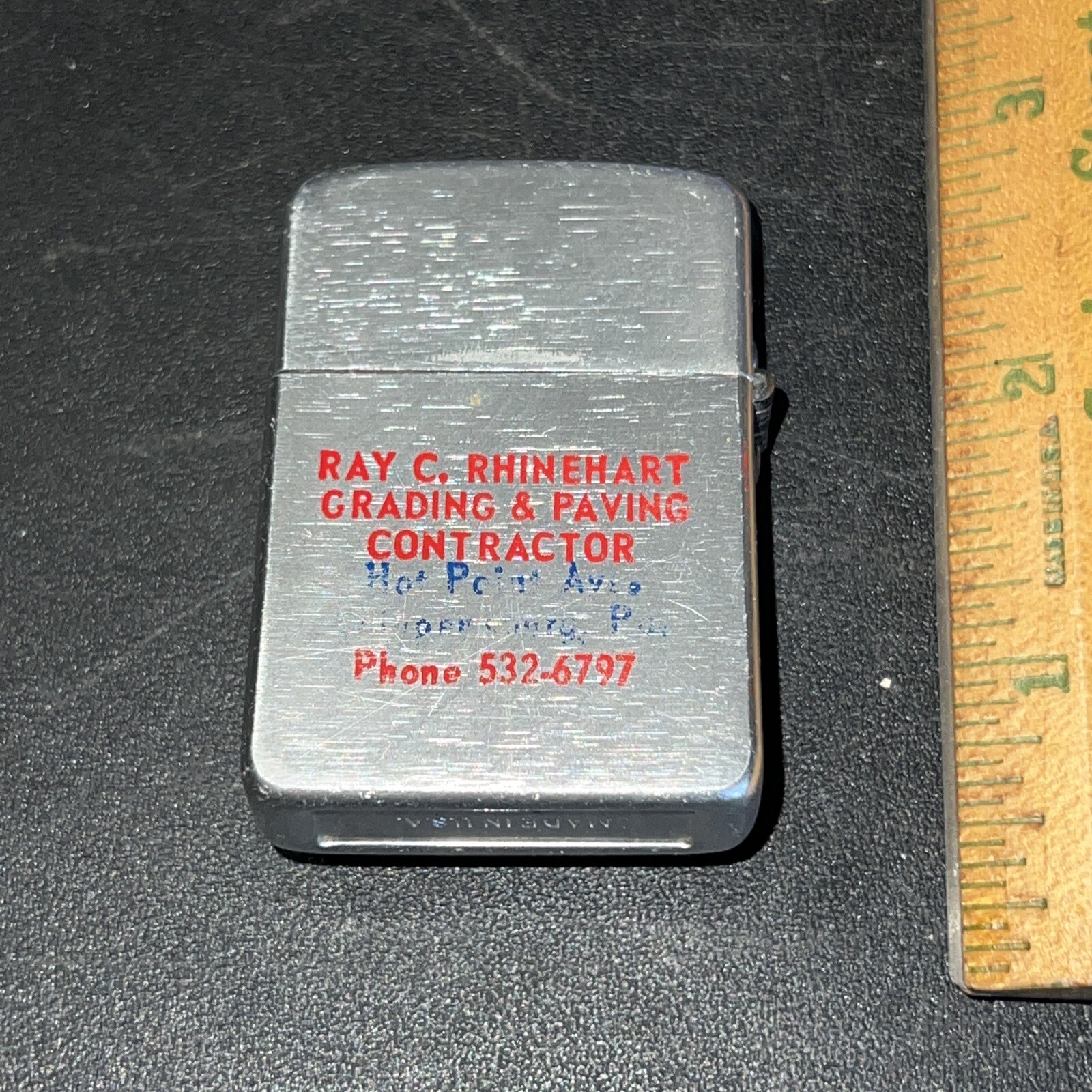 Vntg Early Construction Roller Machine Lighter Rhinehart Paving Shippensburg Pa