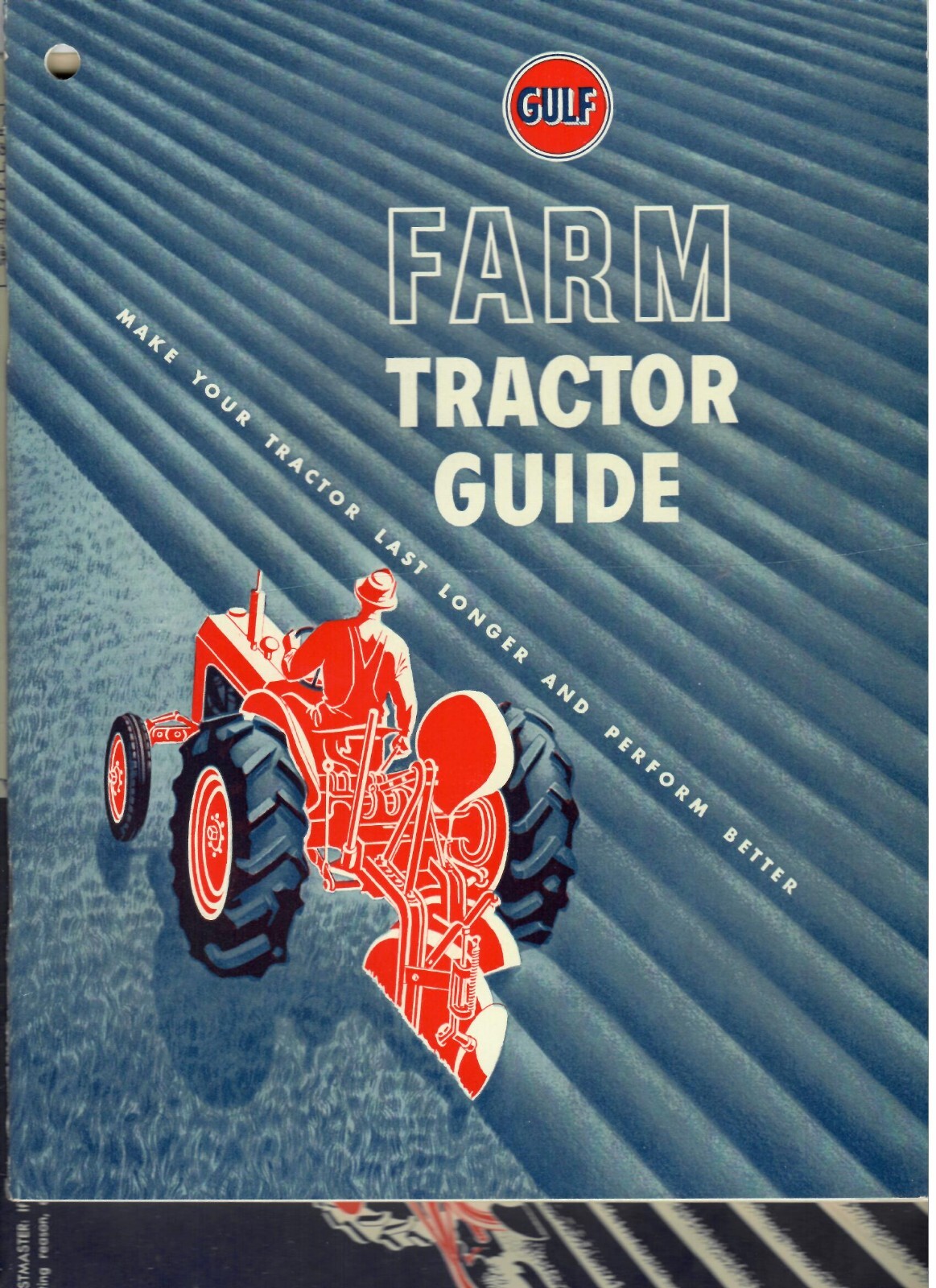 Vintage GULF Farm Tractor Guide 1950 includes original mailing envelope