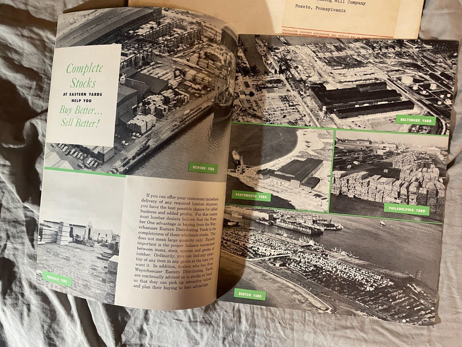 1950&rsquo;s Weyerhaeuser Eastern Distributing Yards Brochure Pamphlet Lumber Vintage