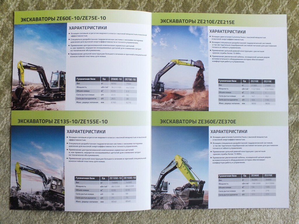 ZOOMLION Excavators Buldozers Product Catalog Brochure 2020