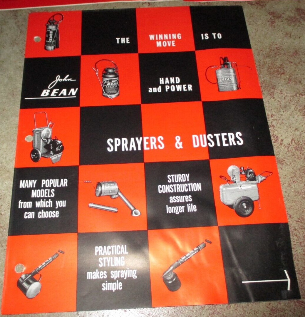 LOT OF 5 JOHN BEAN SALES BROCHURES cleaners, sprayers, dusters, applicators