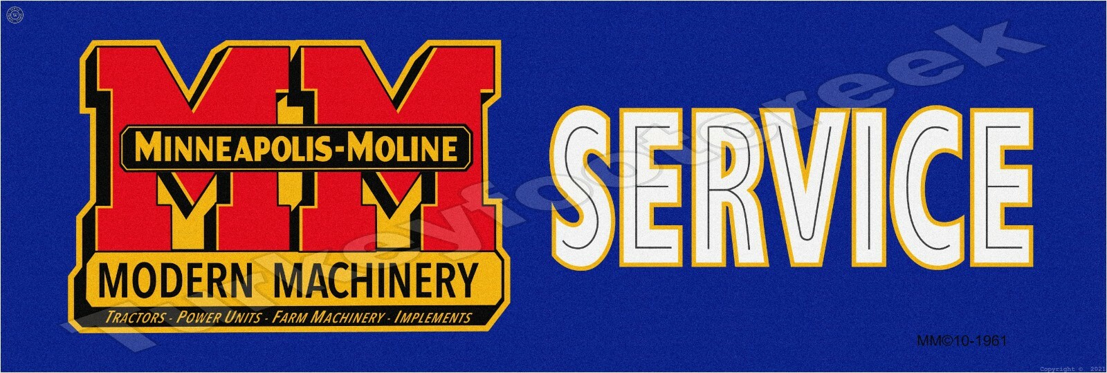 Minneapolis Moline Service 8&Prime; x 24&Prime; Metal Sign