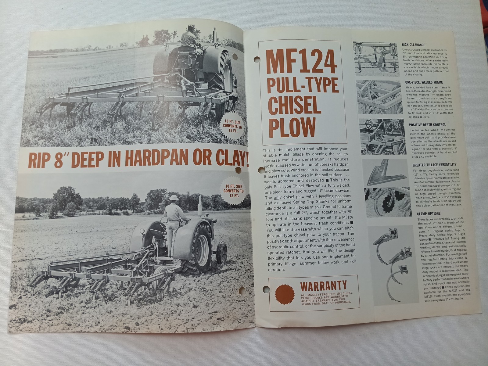 Vintage Mailer Massey Ferguson MF 126 Mounted Chisel Plow Dealer Brochure AD