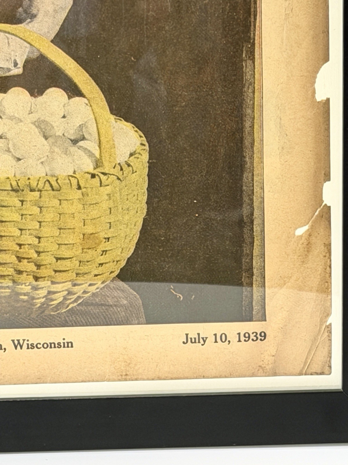 Rare 1939 Hoards Dairyman Magazine Framed Cover • Egg Farmer • Farmhouse Decor
