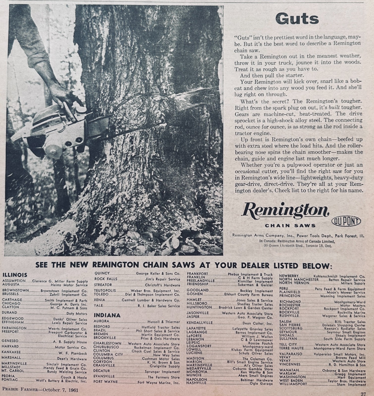 Lot of (4) Ads for Remington Chain Saws of the Sixties (1961 – 1968) Set 878