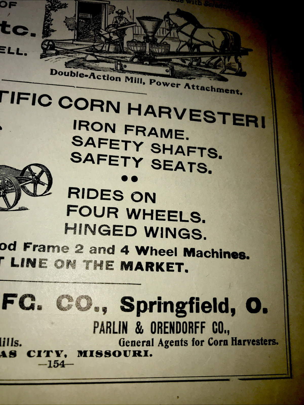 1898 Scientific Farm Machinery Advertising – Springfield – Ohio & Kansas City MO