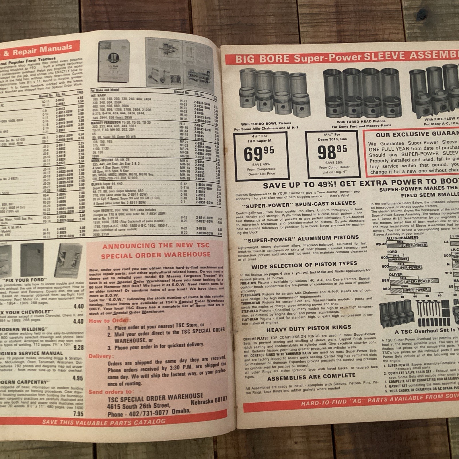 Vintage 1971 Tractor supply Co TSC Repair Farm Parts Catalog Feb Savings Flyer