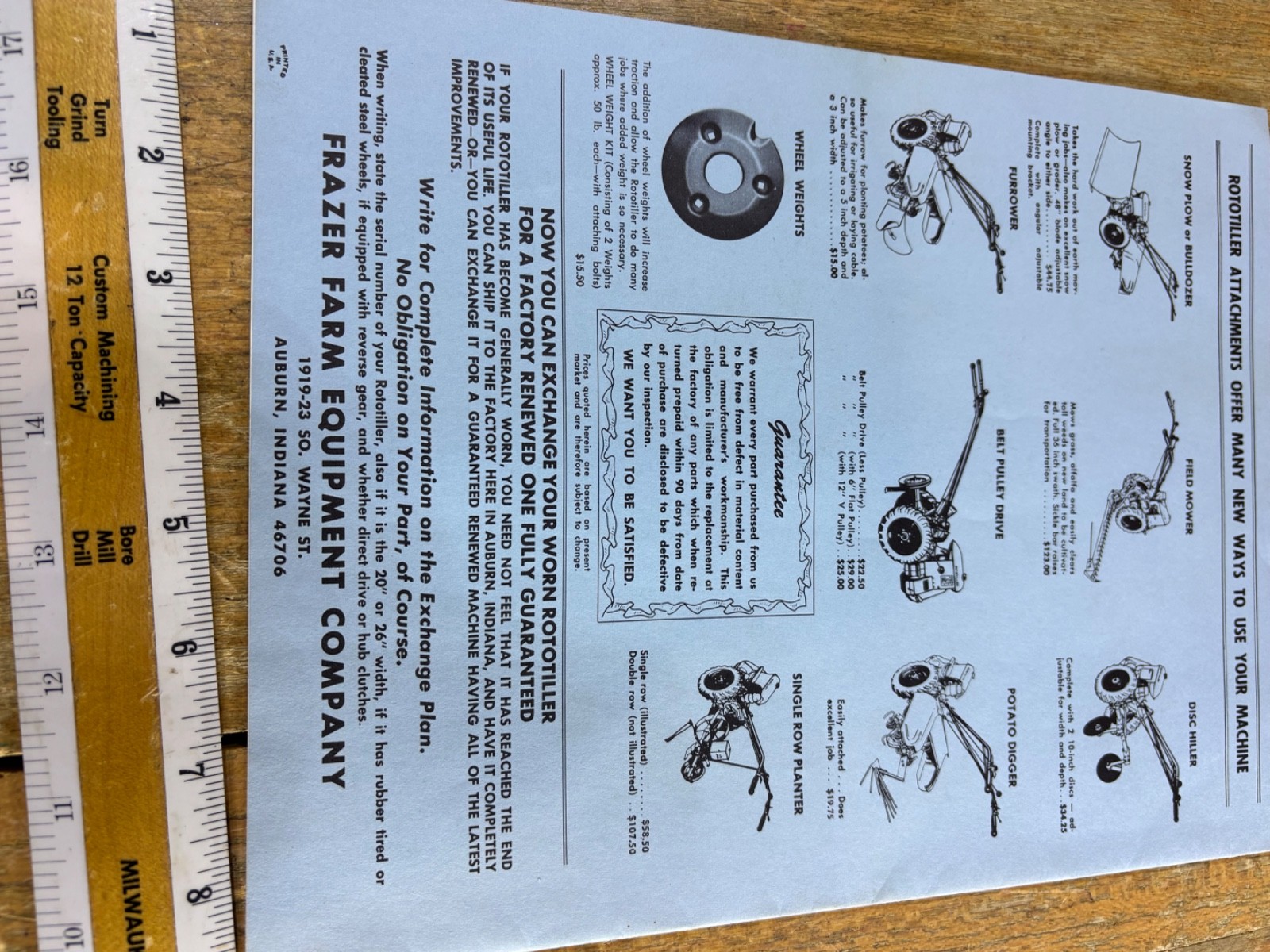 60s-1970s 1980s Frazer Farm Equipment Rototiller Parts Catalog Price List lot- 5