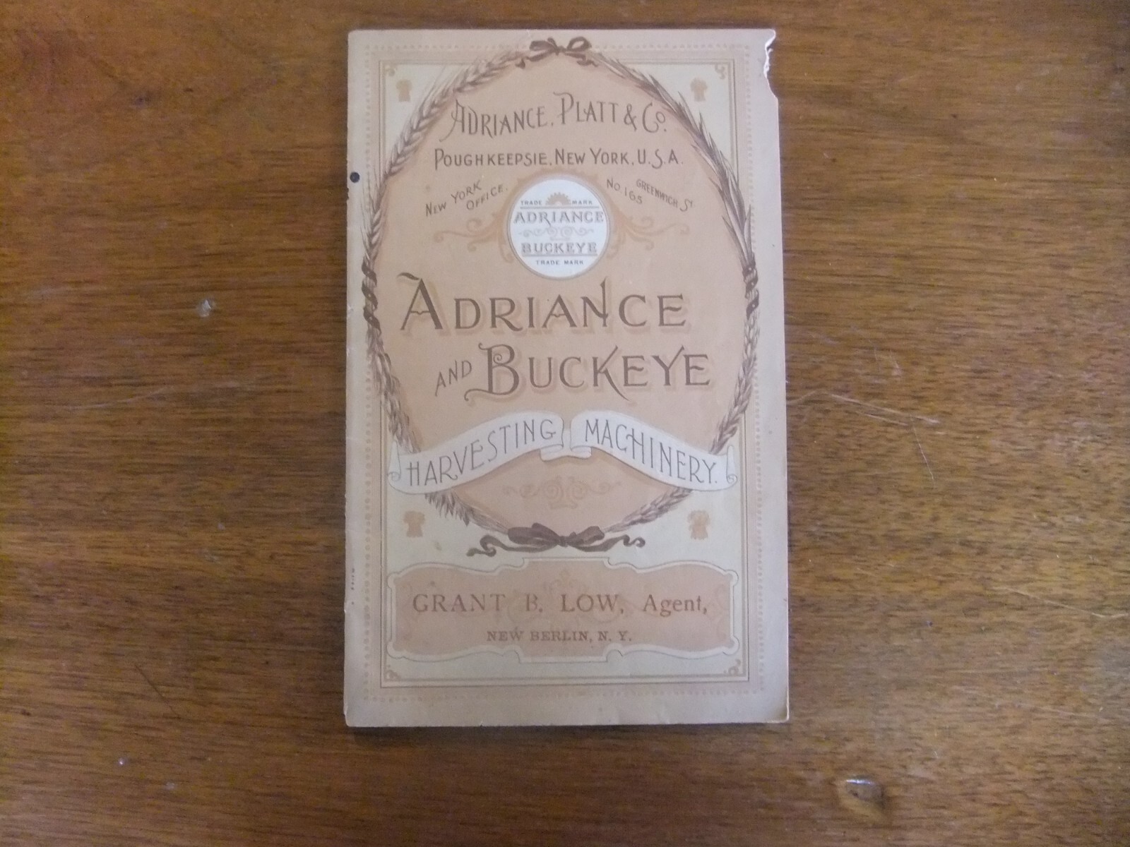 Adriance Platt And Buckeye Harvesting Machinery Catalog Poughkeepsie NY 1894?