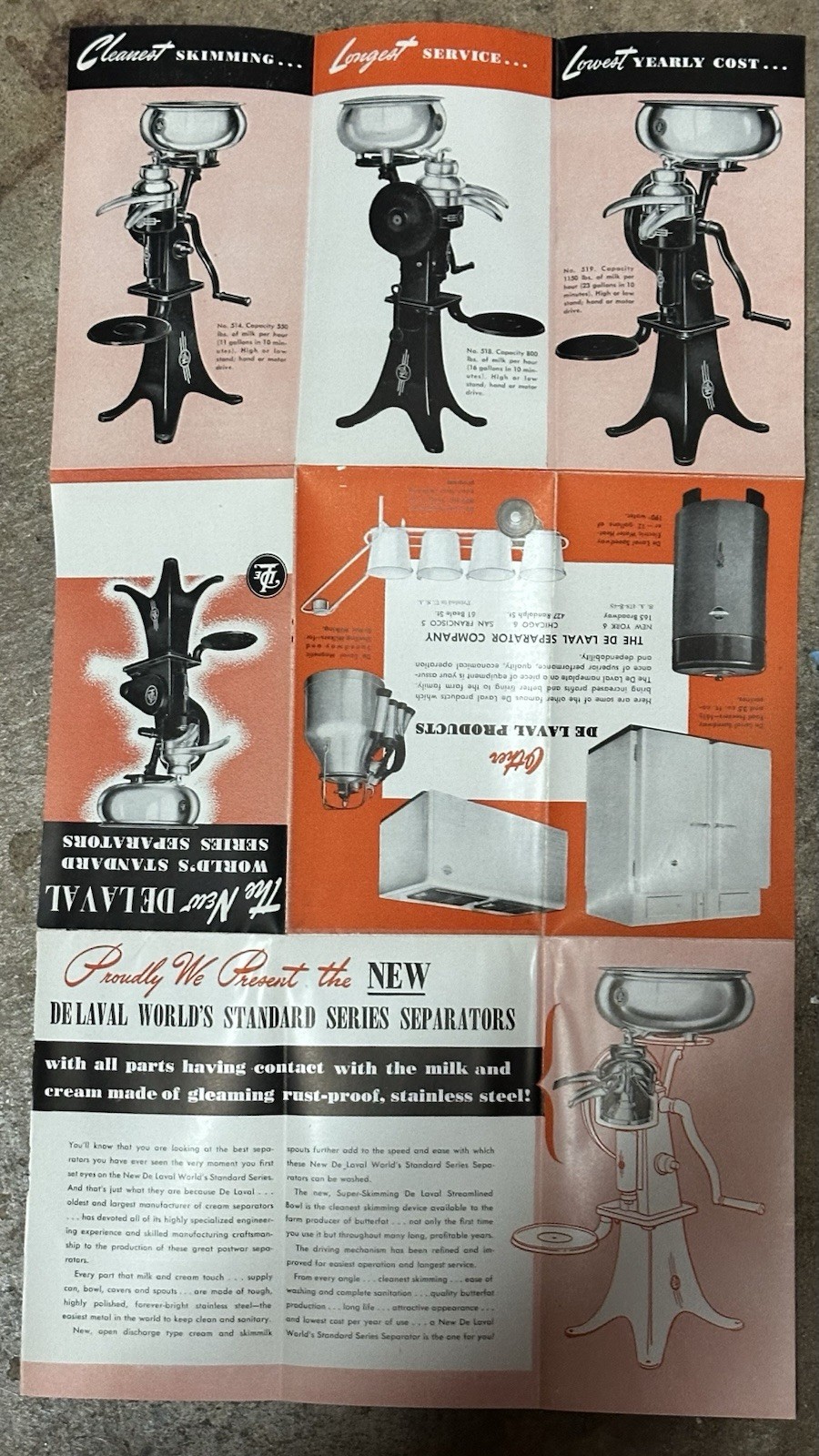 1950&rsquo;s De Laval Cream Separators pamphlet (22A)