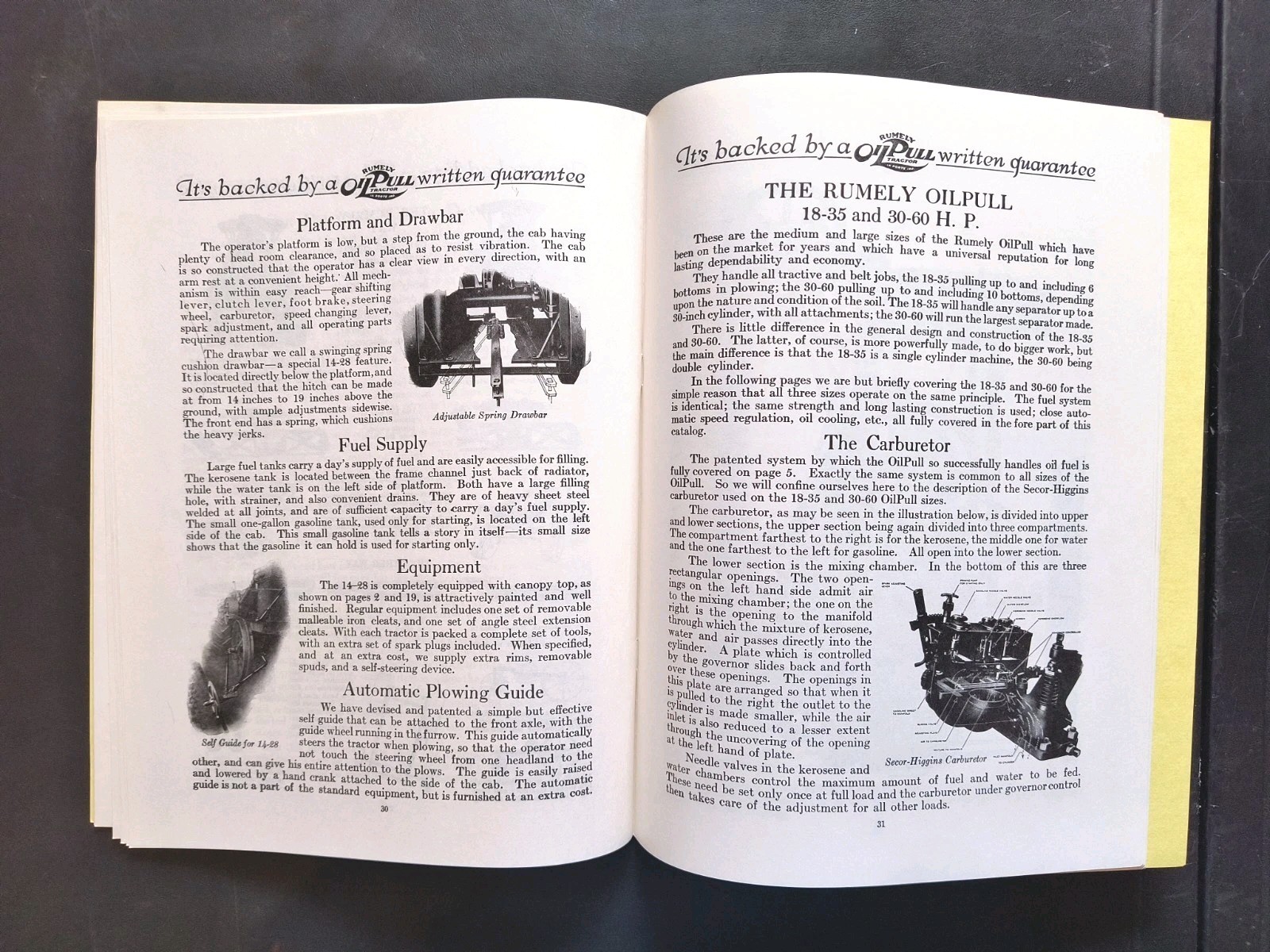 Rumley Oil Pull Tractor Dealer Brochure Guarantee Manual Print Advertising RARE