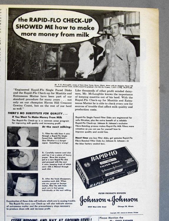 Original 1955 Animal Care Ad Photo Endorsed by R. B. McLaughlin, Byron Illinois